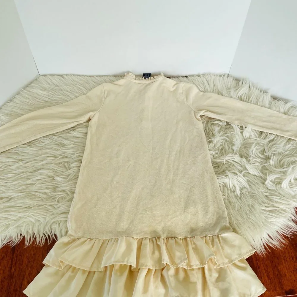 Ralph Lauren Girls Cream Long‎ Sleeve Ruffled Dress Size 6x